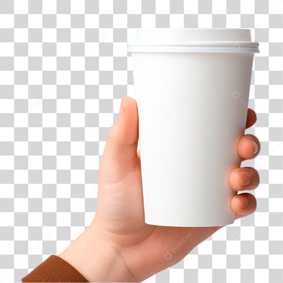 Mão Segurando Copo de Café PNG Transparente