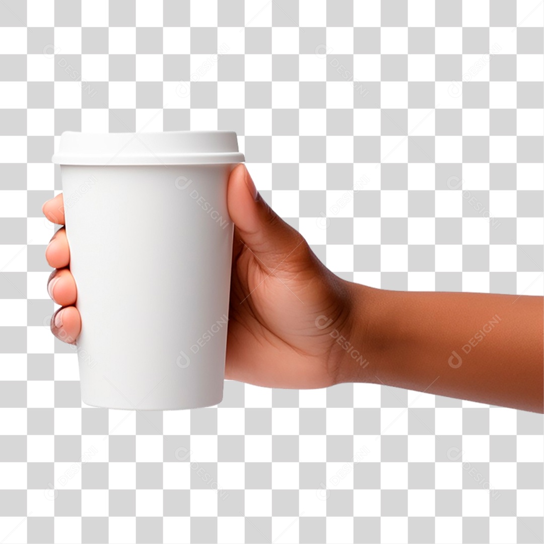 Mão Segurando Copo de Café PNG Transparente