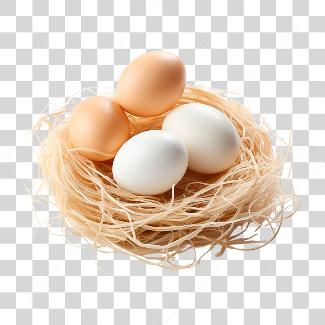 Ninho com Ovos PNG Transparente