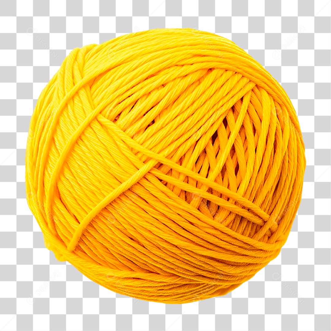 Bola de Linha Amarela PNG Transparente