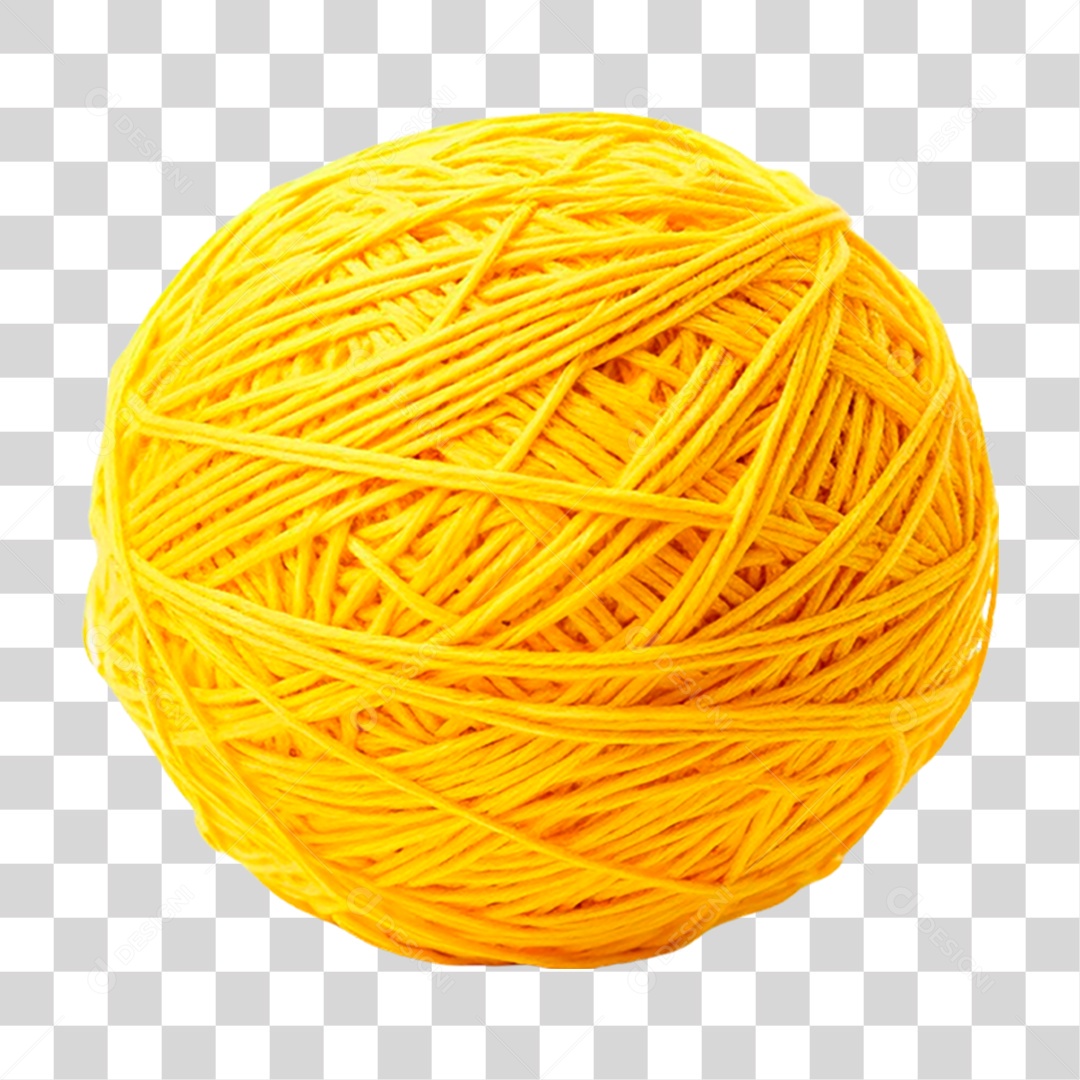 Bola de Linha Amarela PNG Transparente