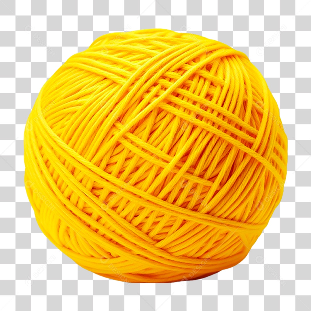 Bola de Linha Amarela PNG Transparente