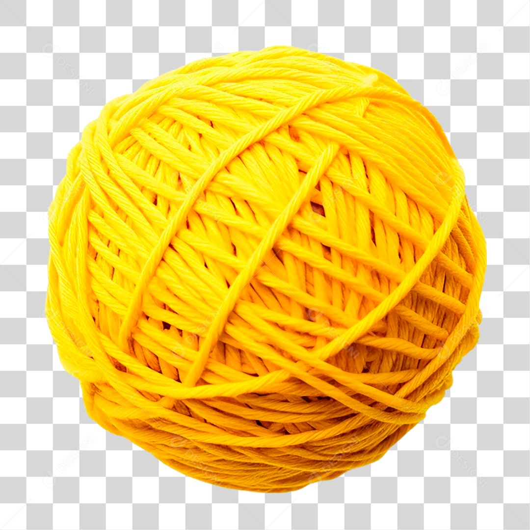 Bola de Linha Amarela PNG Transparente