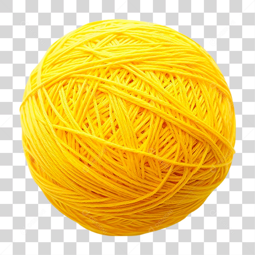 Bola de Linha Amarela PNG Transparente