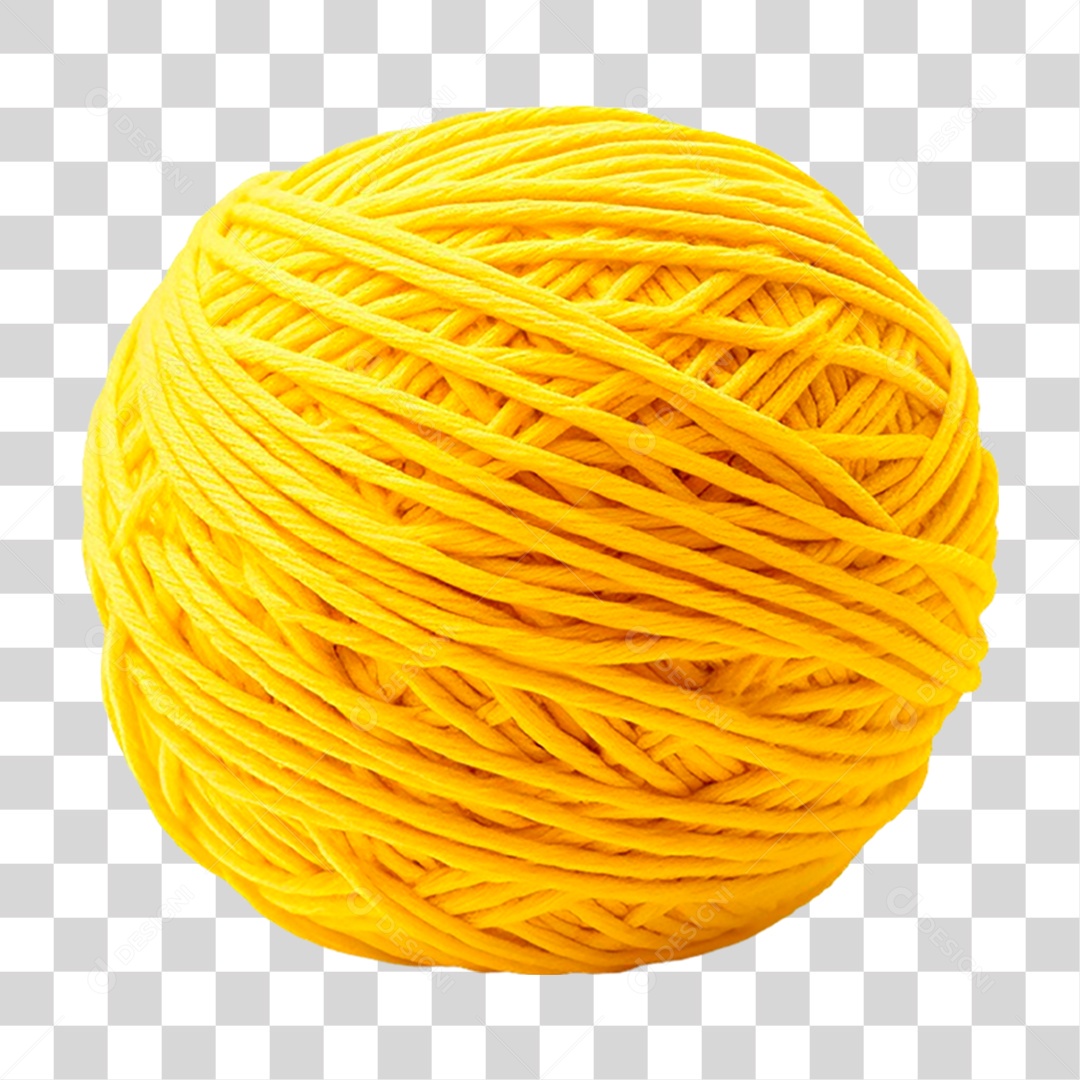 Bola de Linha Amarela PNG Transparente