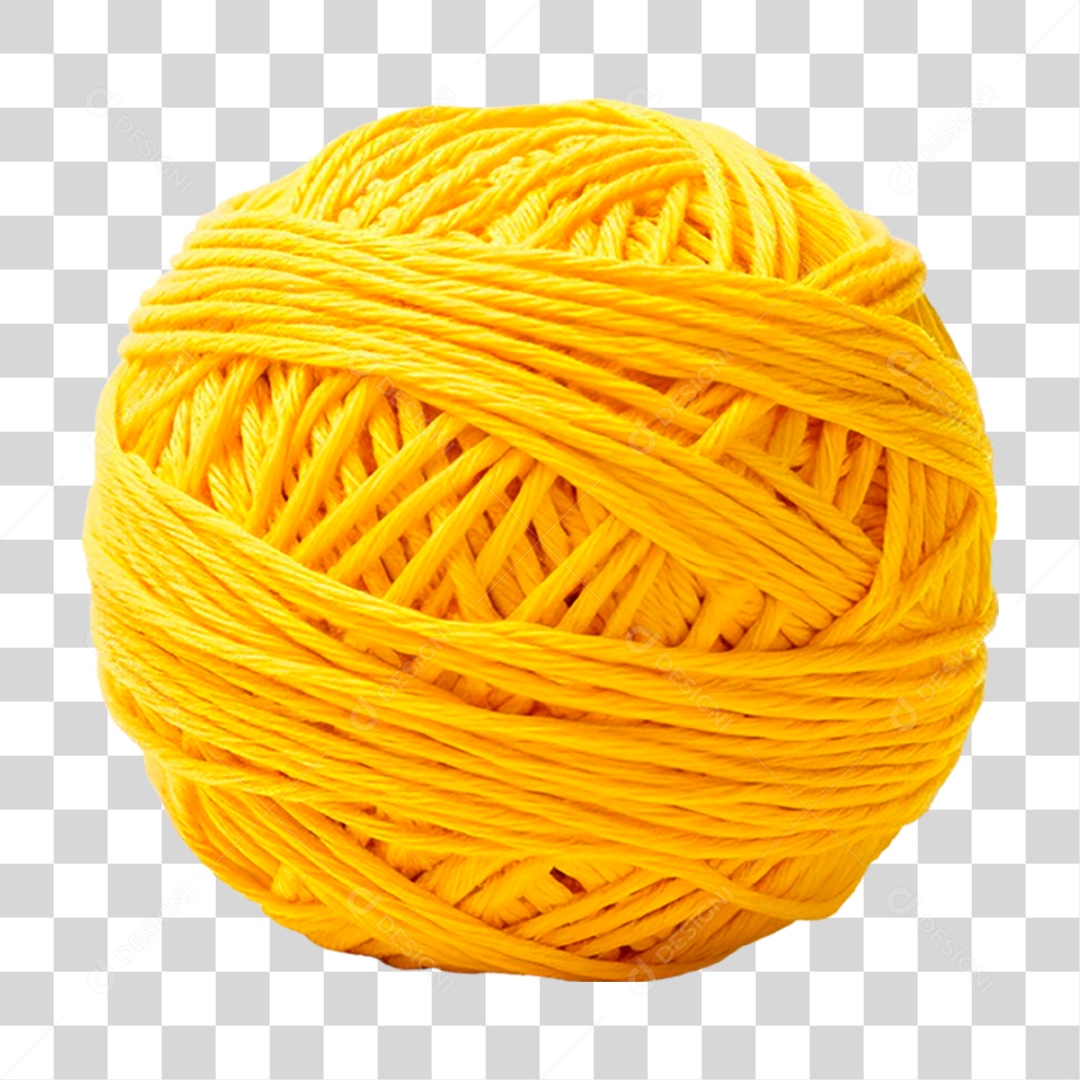 Bola de Linha Amarela PNG Transparente