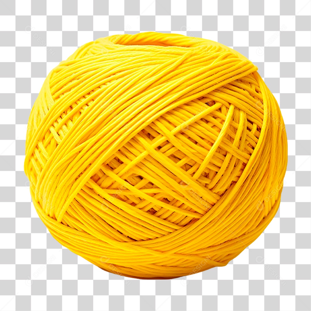 Bola de Linha Amarela PNG Transparente