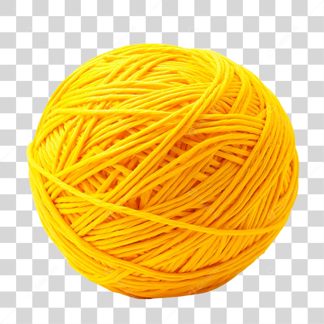 Bola de Linha Amarela PNG Transparente