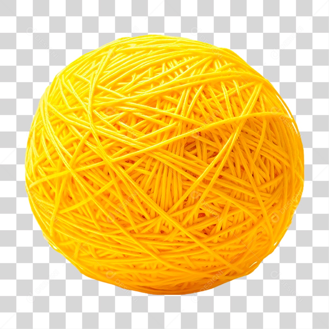 Bola de Linha Amarela PNG Transparente