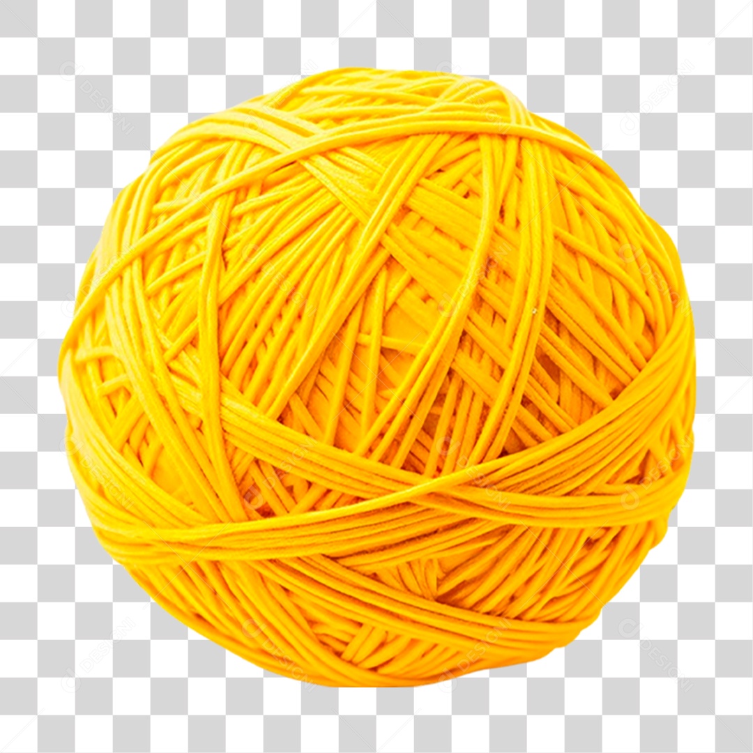 Bola de Linha Amarela PNG Transparente