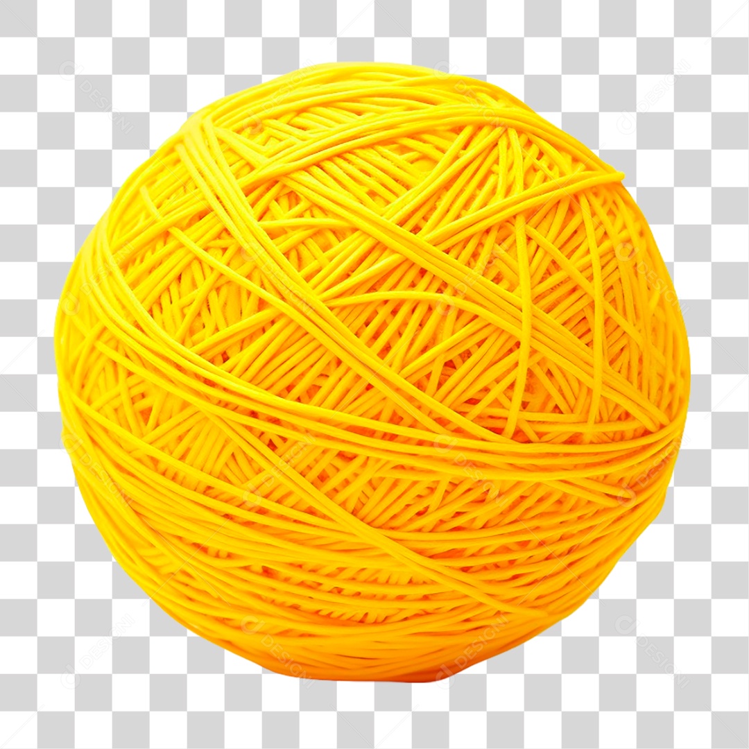 Bola de Linha Amarela PNG Transparente