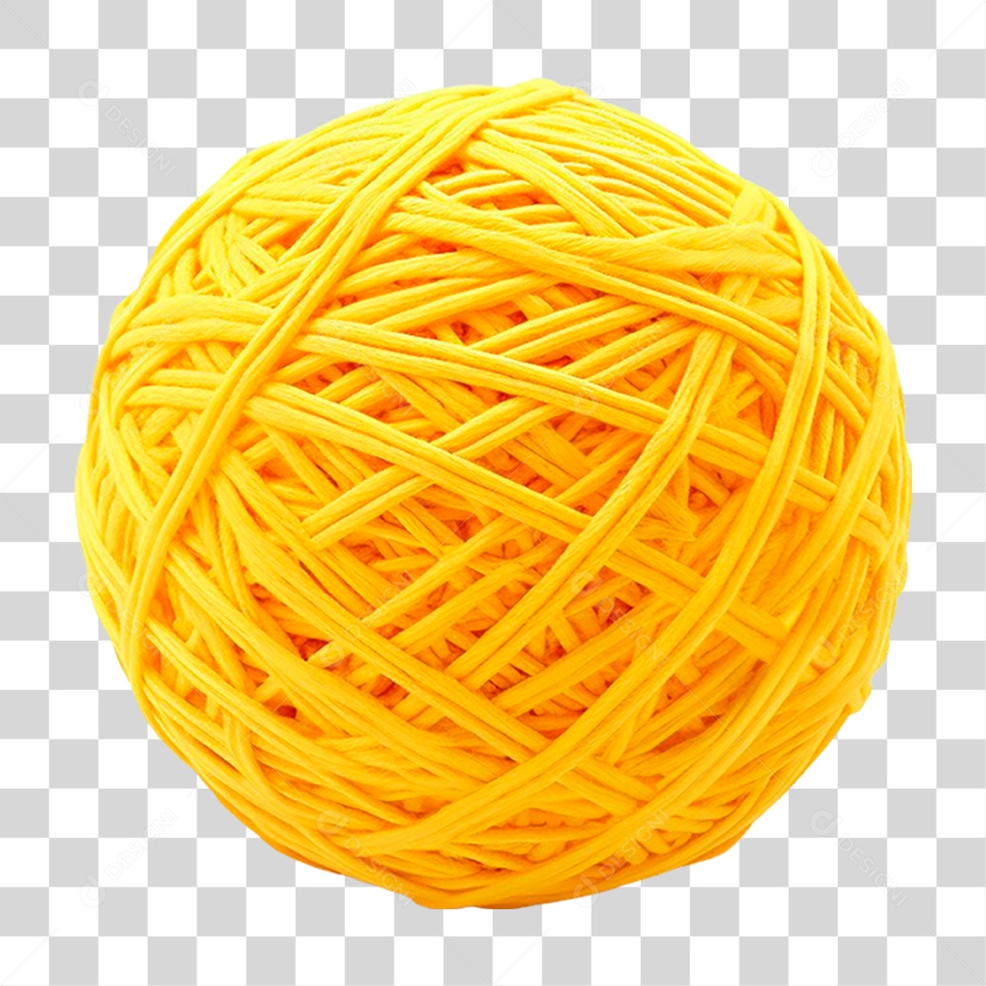 Bola de Linha Amarela PNG Transparente
