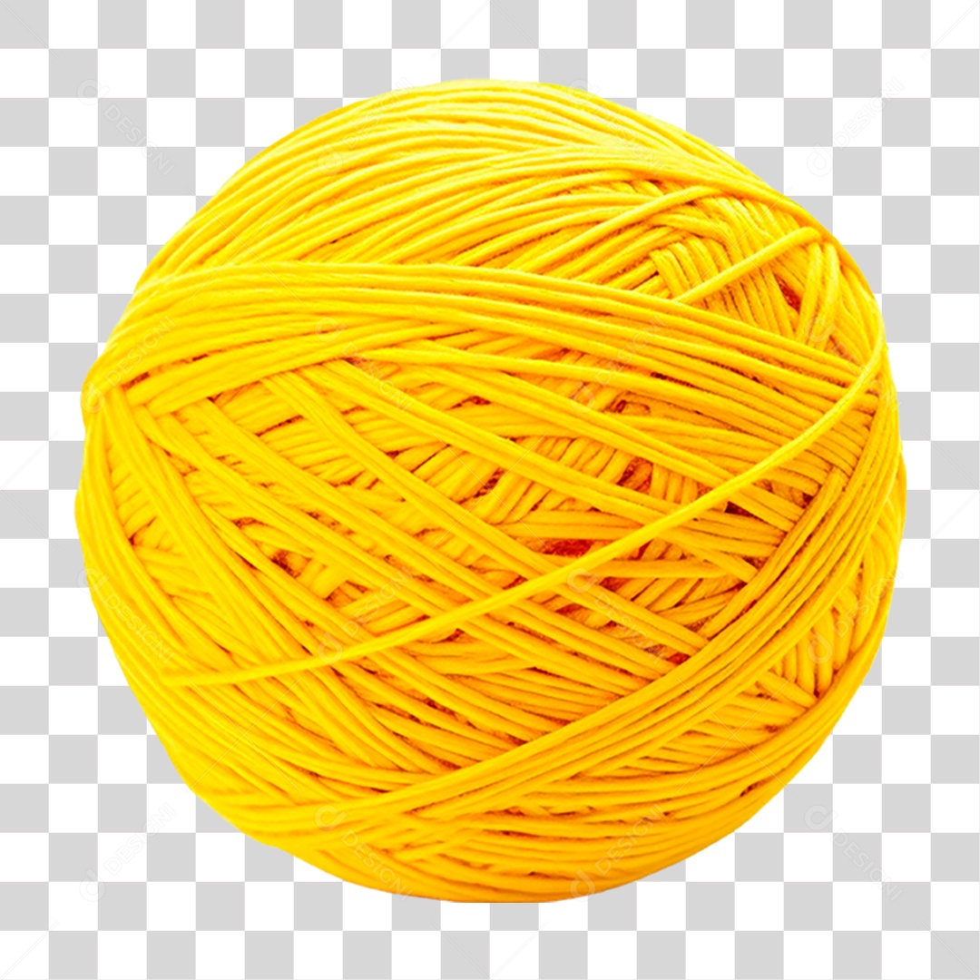 Bola de Linha Amarela PNG Transparente