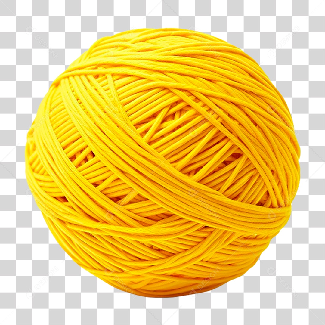 Bola de Linha Amarela PNG Transparente