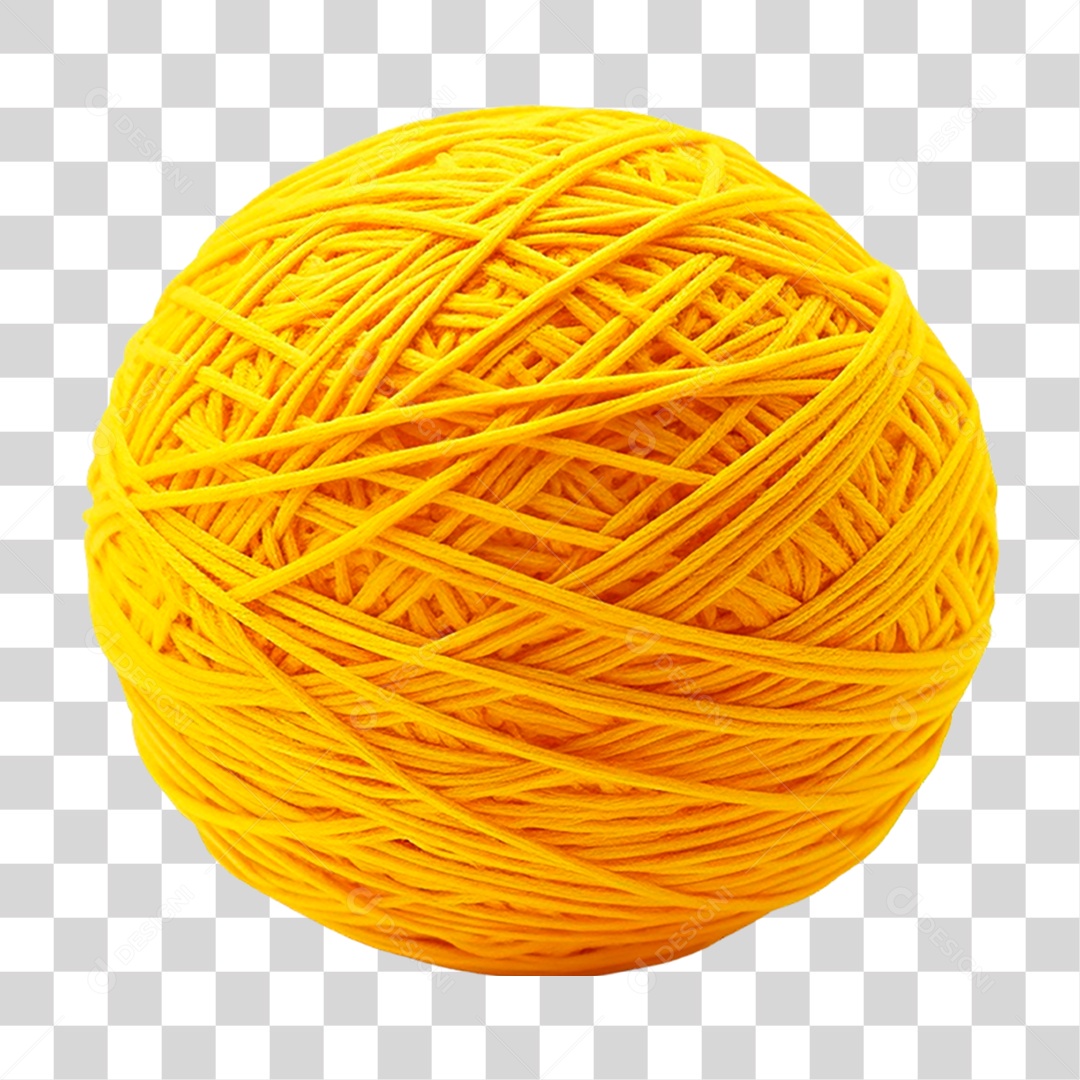 Bola de Linha Amarela PNG Transparente