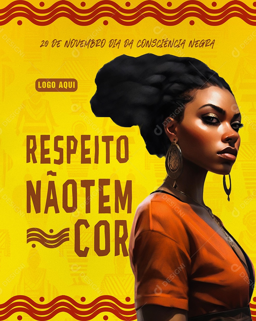 Dia Da Consciência Negra 20 De Novembro Respeito não tem Cor Social Media PSD Editável