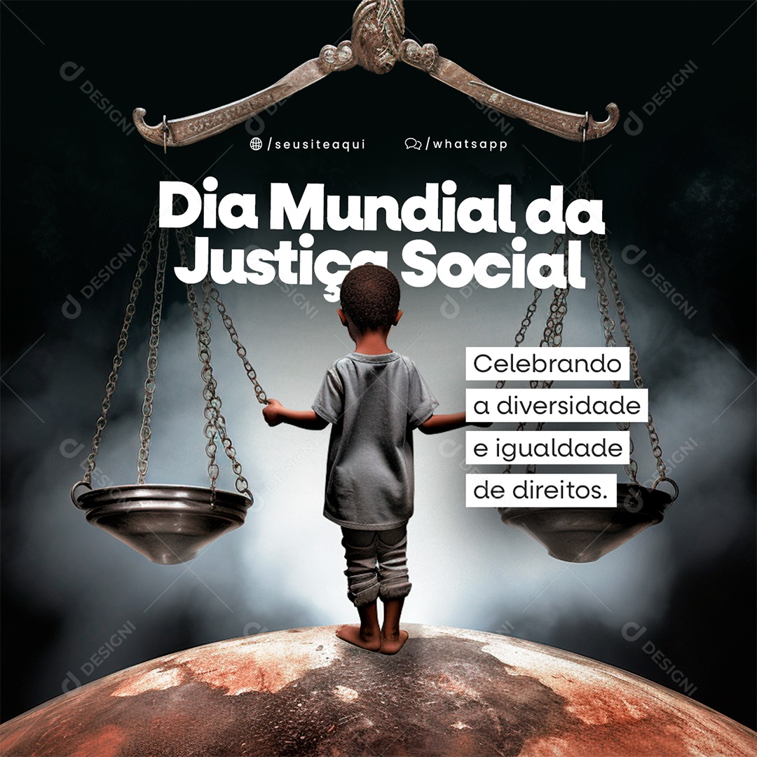 Dia Mundial da Justiça Social 20 De Fevereiro Social Media PSD Editável