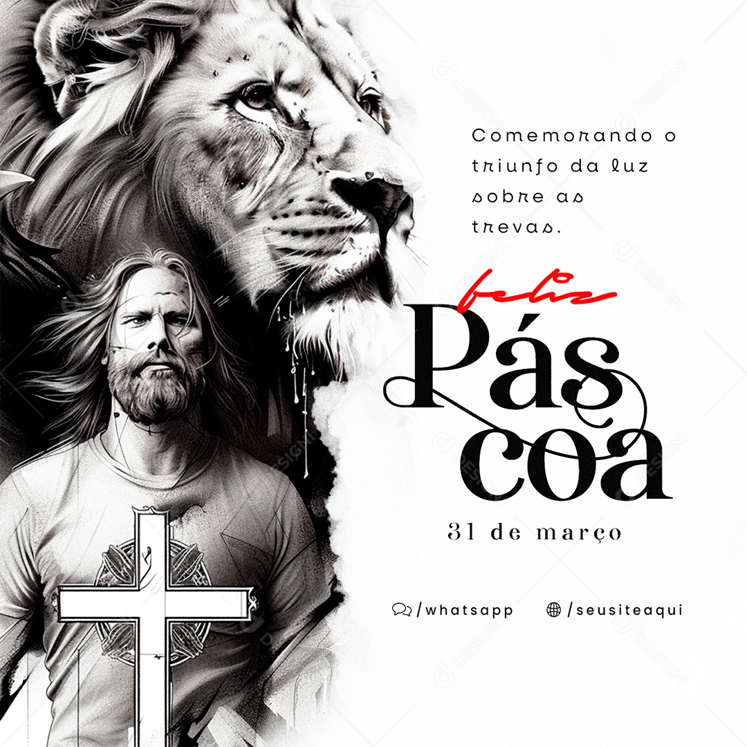 Páscoa 31 de Março Comemorando o triunfo da luz Social Media PSD Editável
