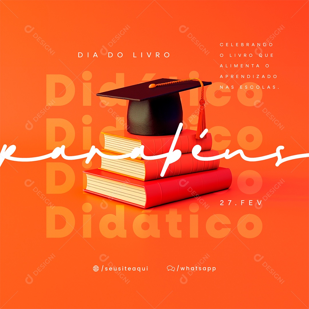 Dia do Livro Didático 27 De Fevereiro Parabéns Social Media PSD Editável