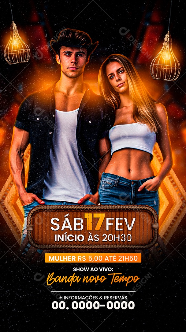 Story Flyer Show ao vivo Banda novo Tempo Social Media PSD Editável