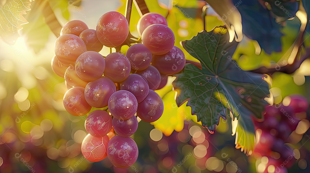Plantação linda grande de uvas