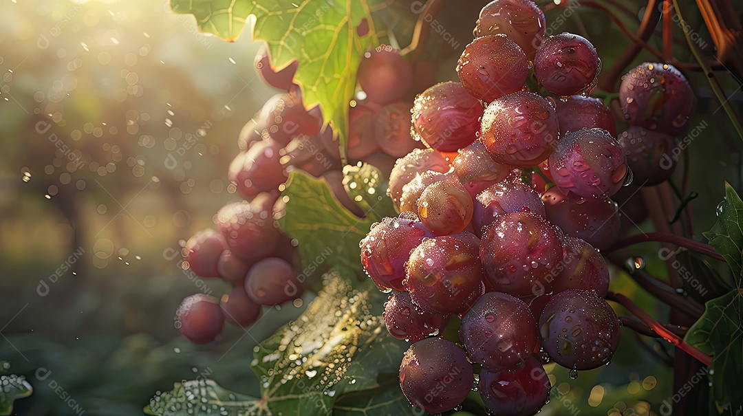 Uvas lindas na plantação