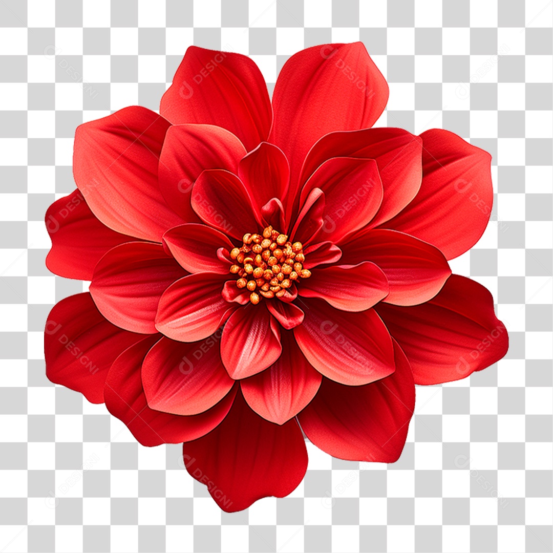 Flor Vermelha PNG Transparente