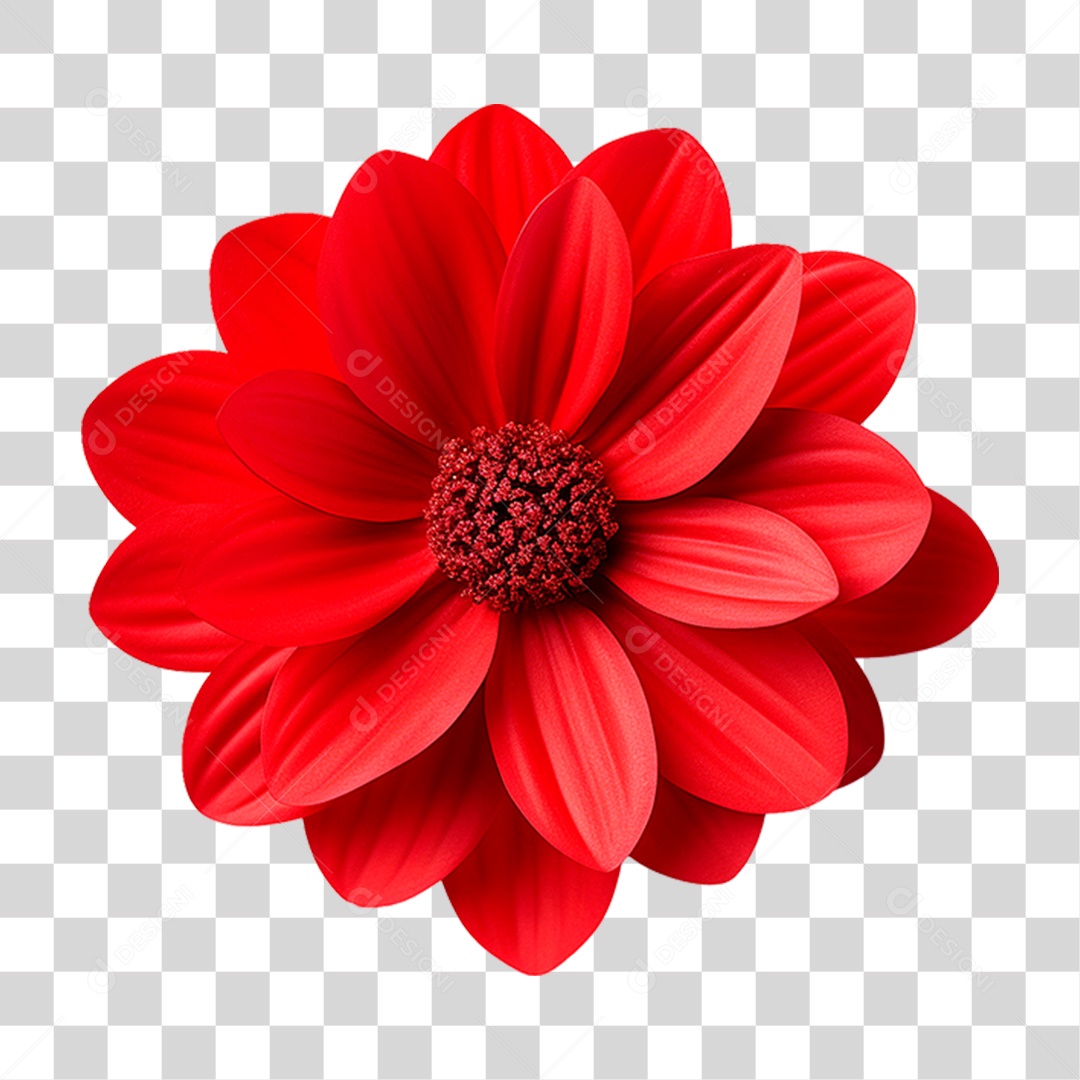 Flor Vermelha PNG Transparente
