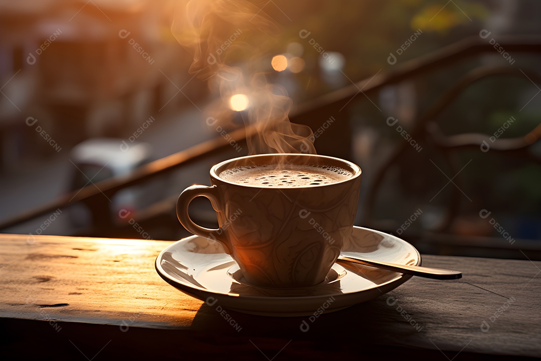 Xícara com café expresso quentinho