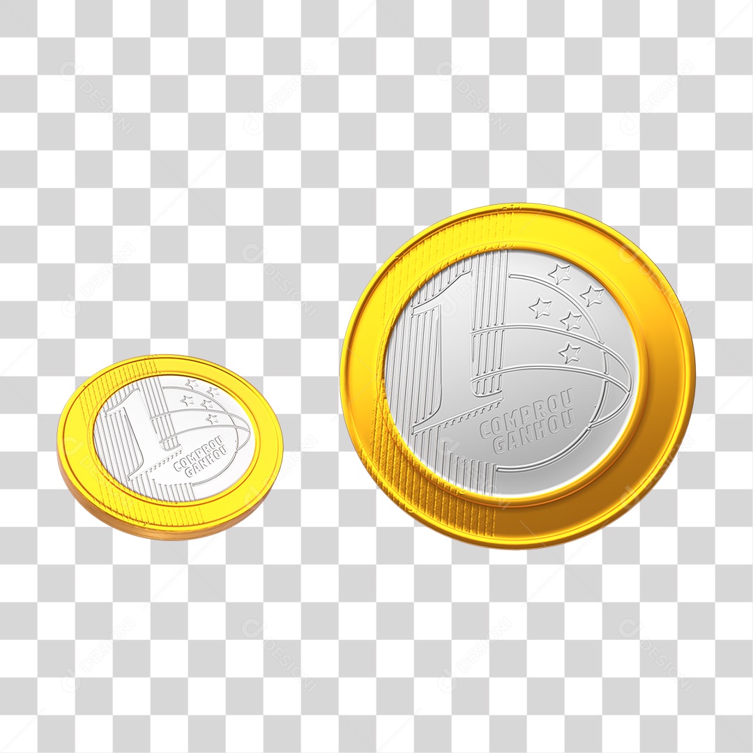 Elemento 3D Moeda Dinheiro PNG Transparente
