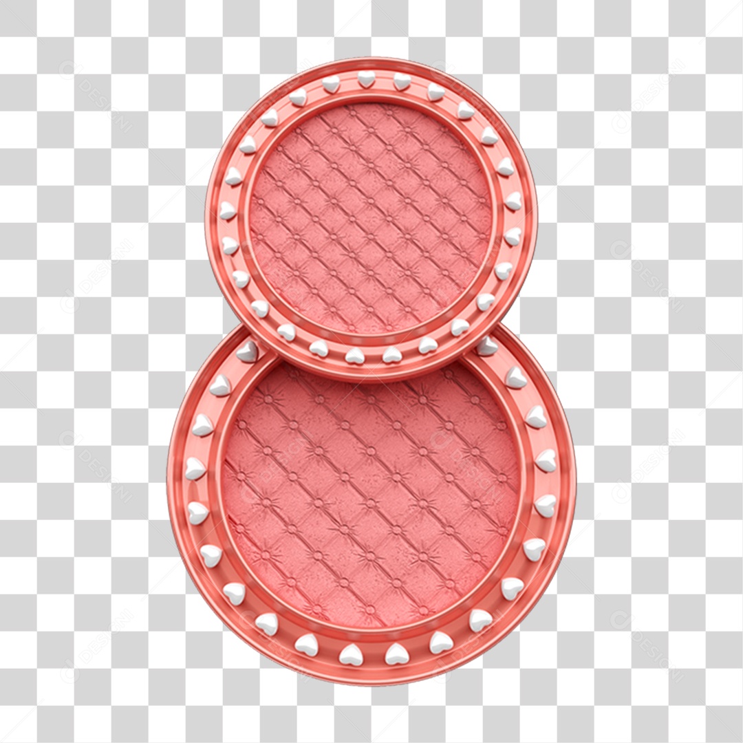 Elemento 3D Moldura Redonda PNG Transparente