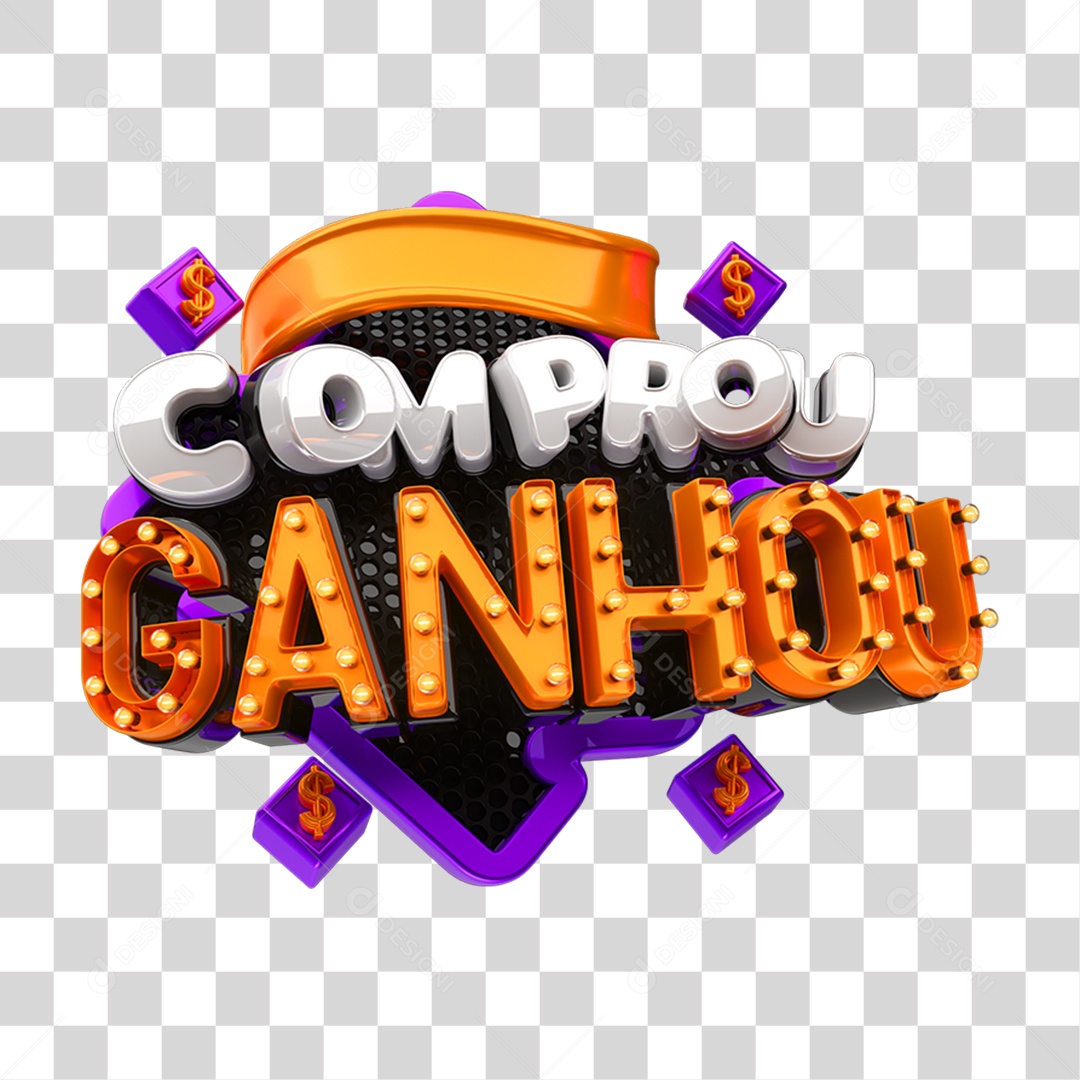 Selo 3D Comprou Ganhou PNG Transparente