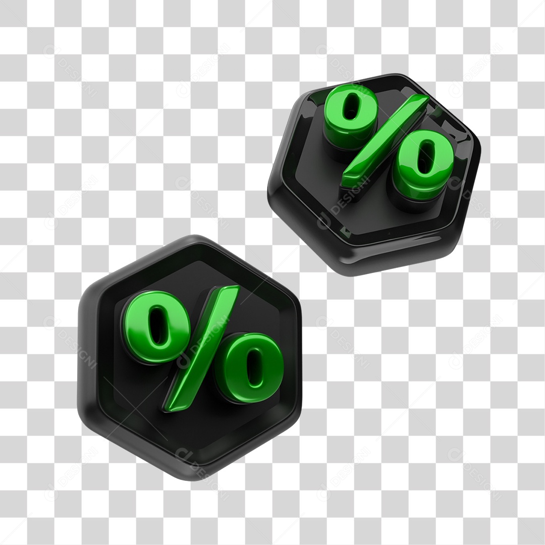 Ícone 3D Porcentagem PNG Transparente