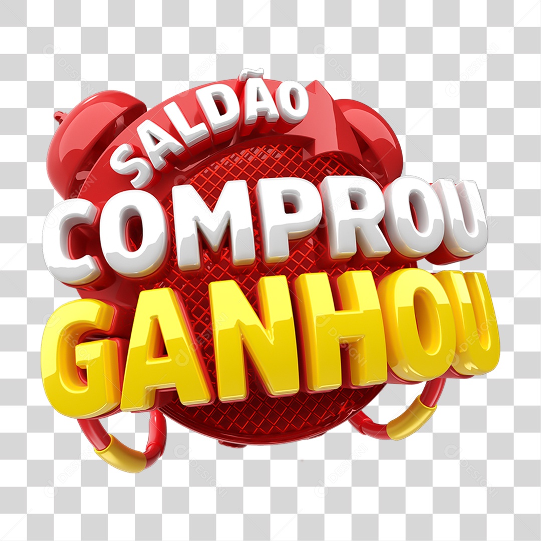 Selo 3D Saldão Comprou Ganhou PNG Transparente