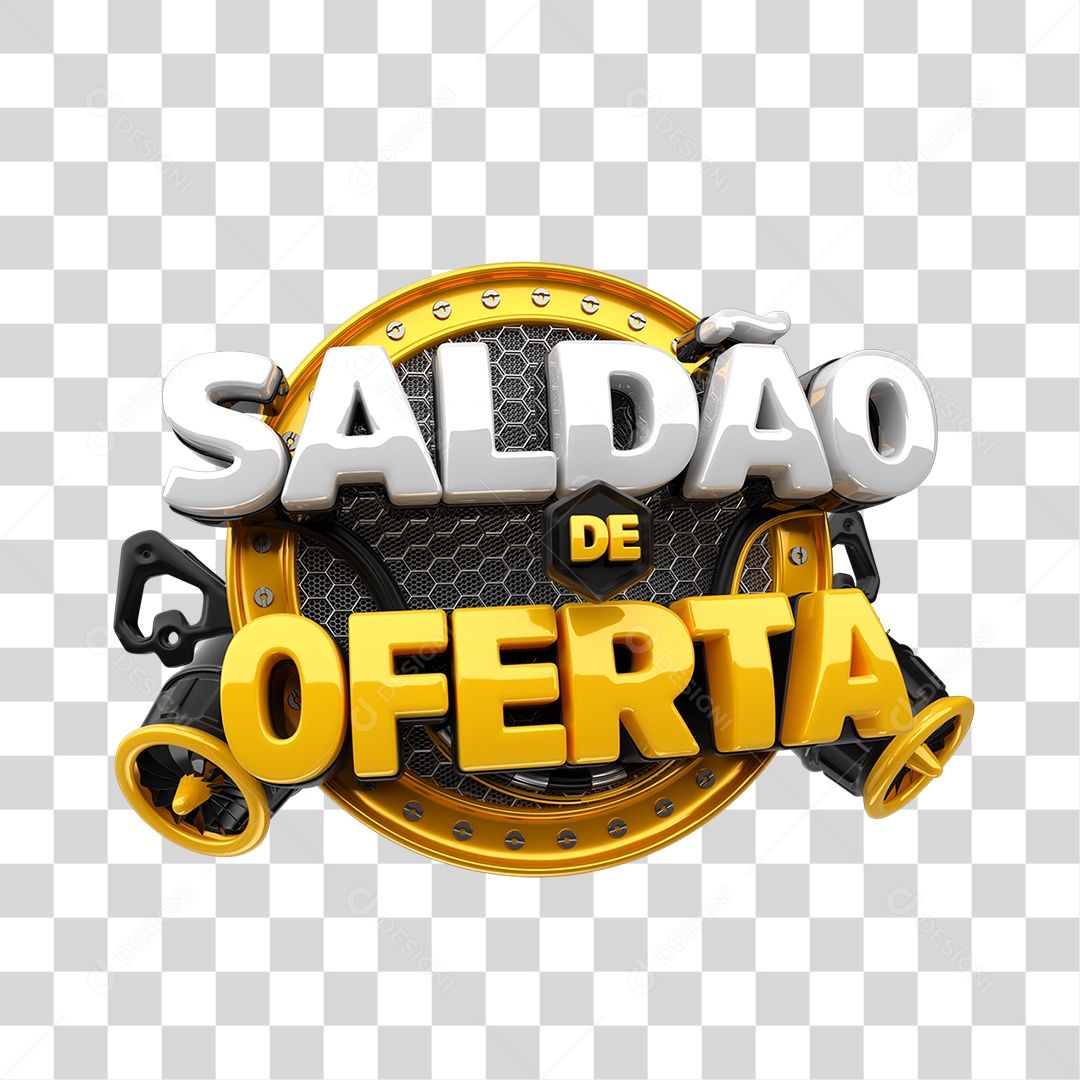Selo 3D Saldão de Ofertas PNG Transparente