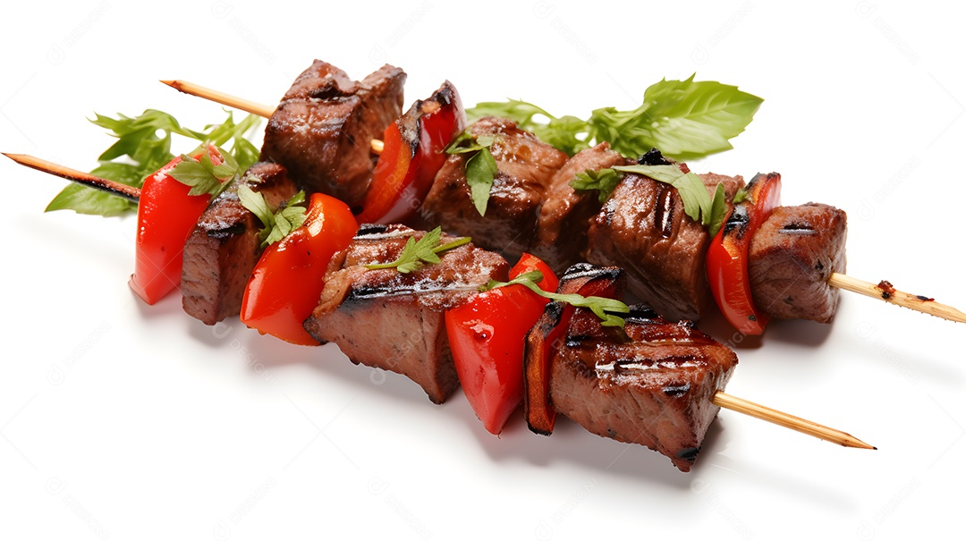 Espetinho de churrasco com legumes