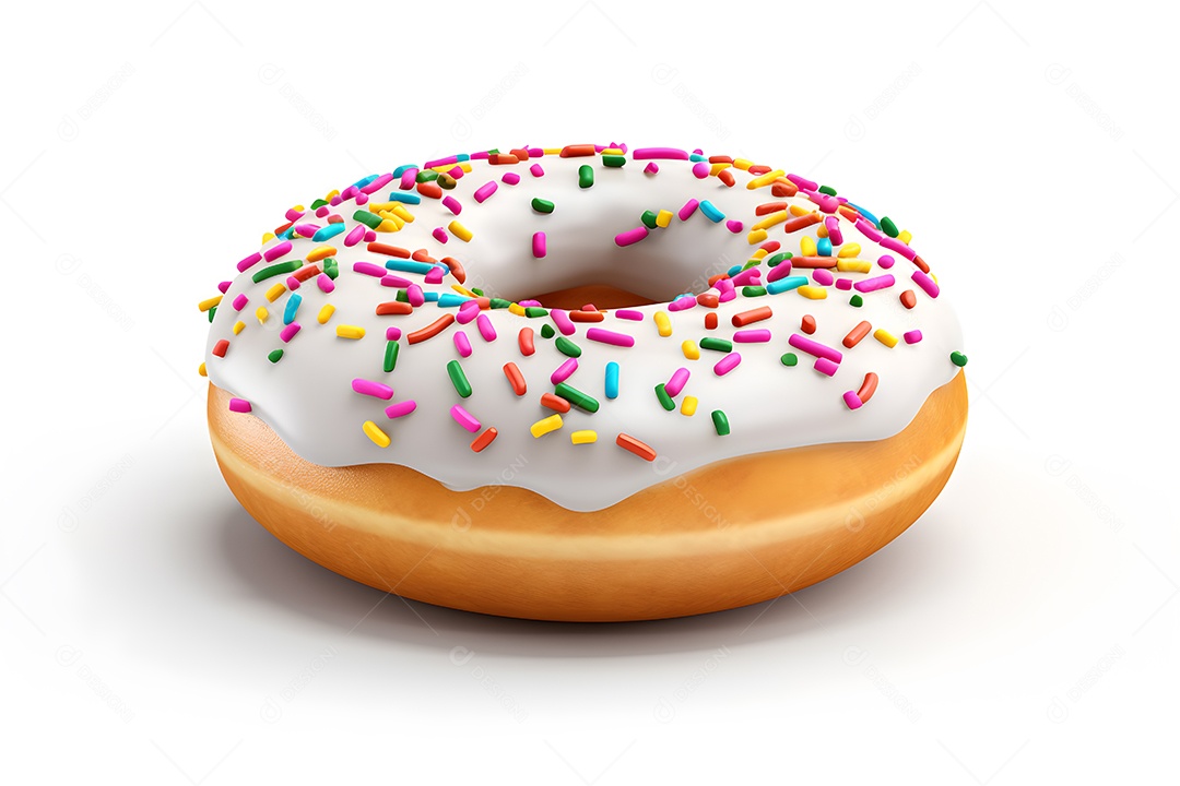 Donuts de baunilha com confetes colorido