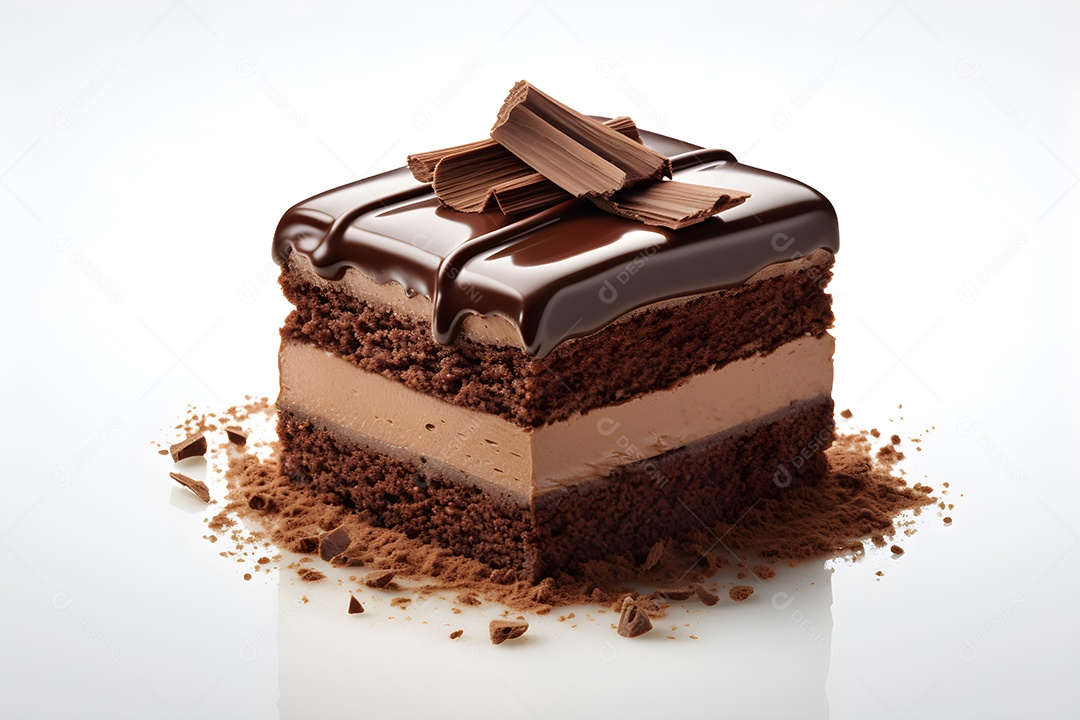 Bolo de chocolate com cobertura de raspas de bombom