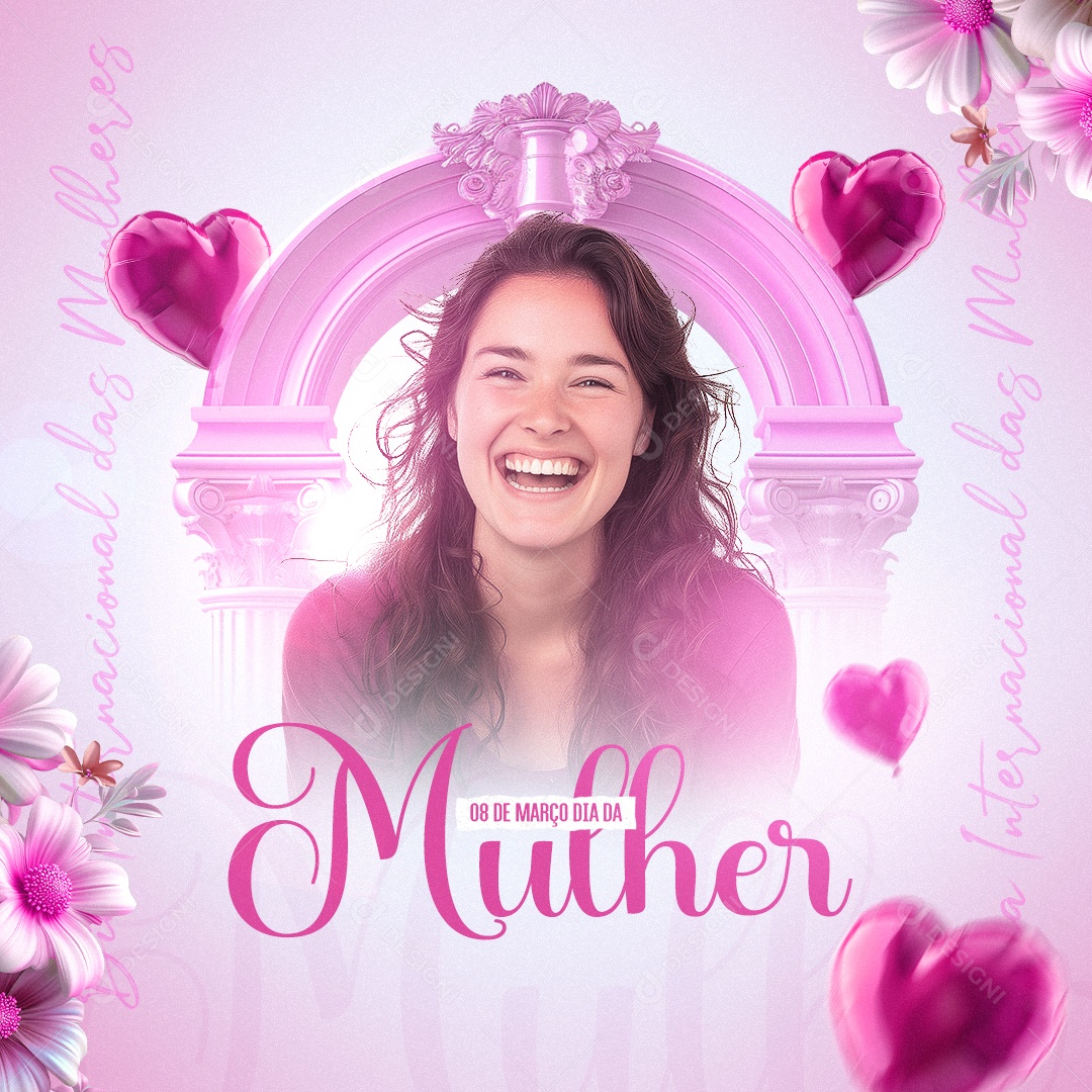 Dia da Mulher 08 de Março Social Media PSD Editável