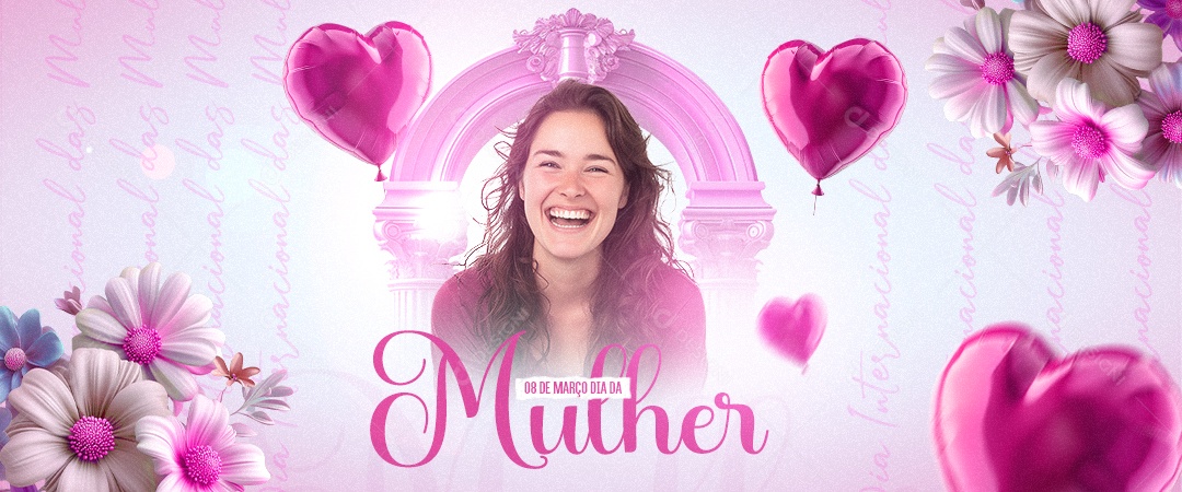 Banner Dia da Mulher 08 de Março Social Media PSD Editável
