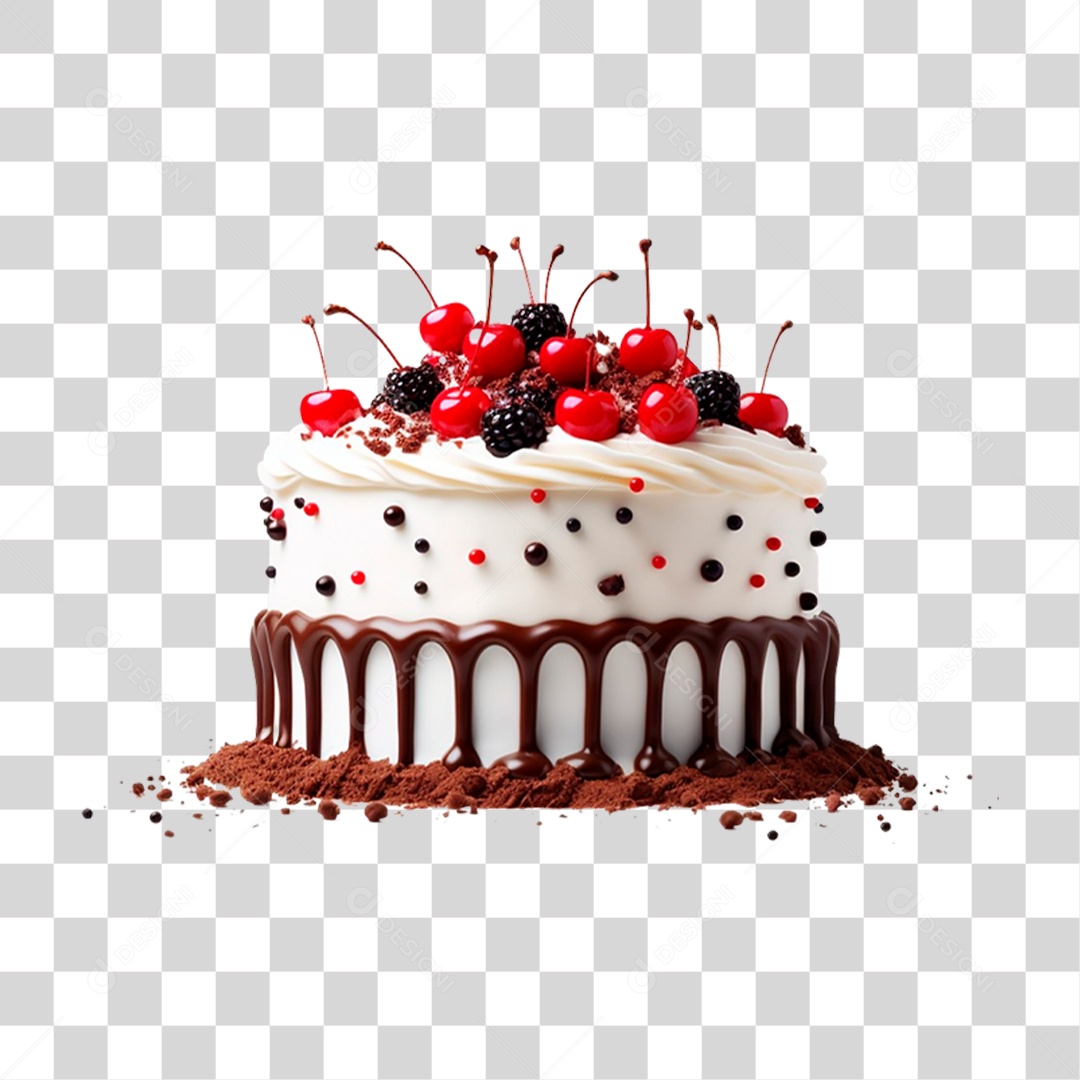 Bolo de Aniversário PNG Transparente