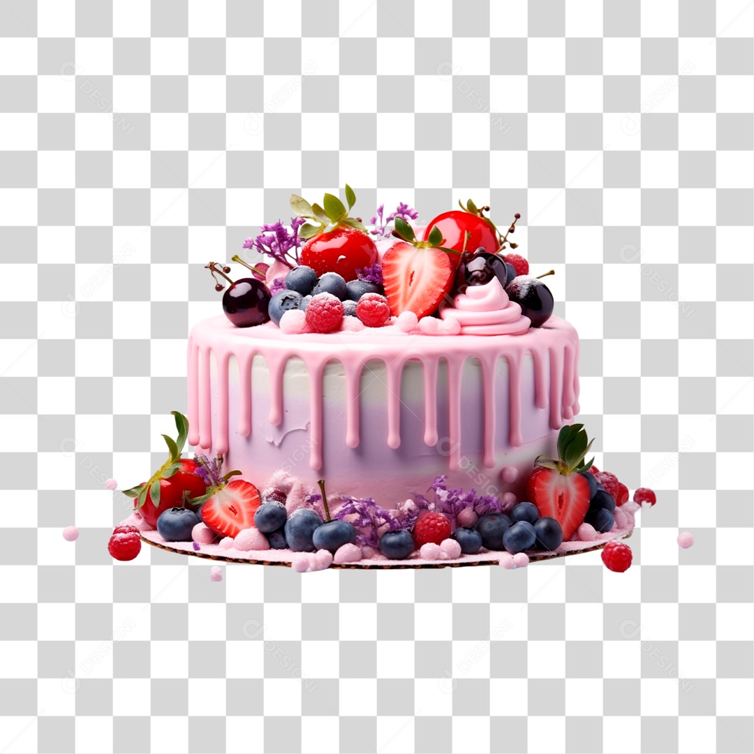 Bolo de Aniversário PNG Transparente