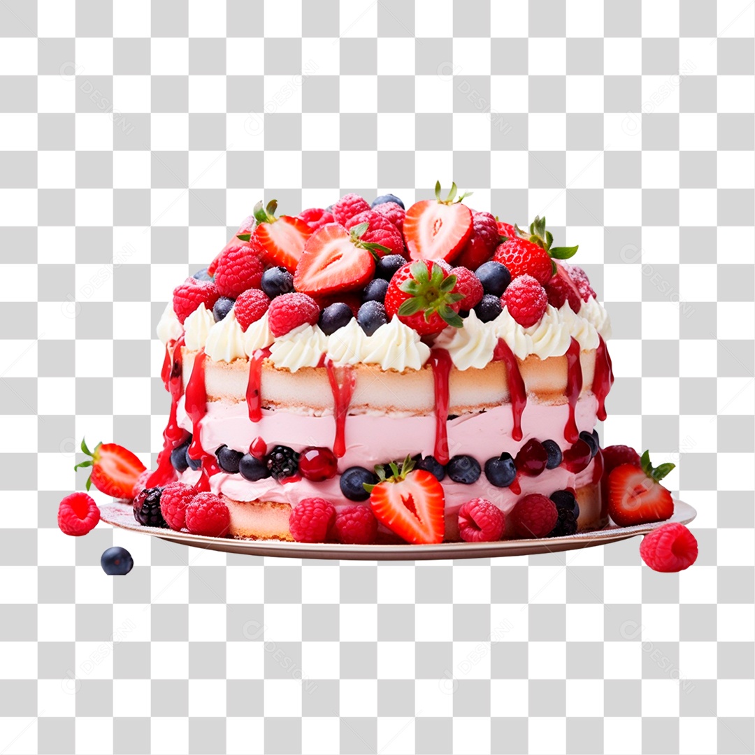Bolo de Aniversário PNG Transparente