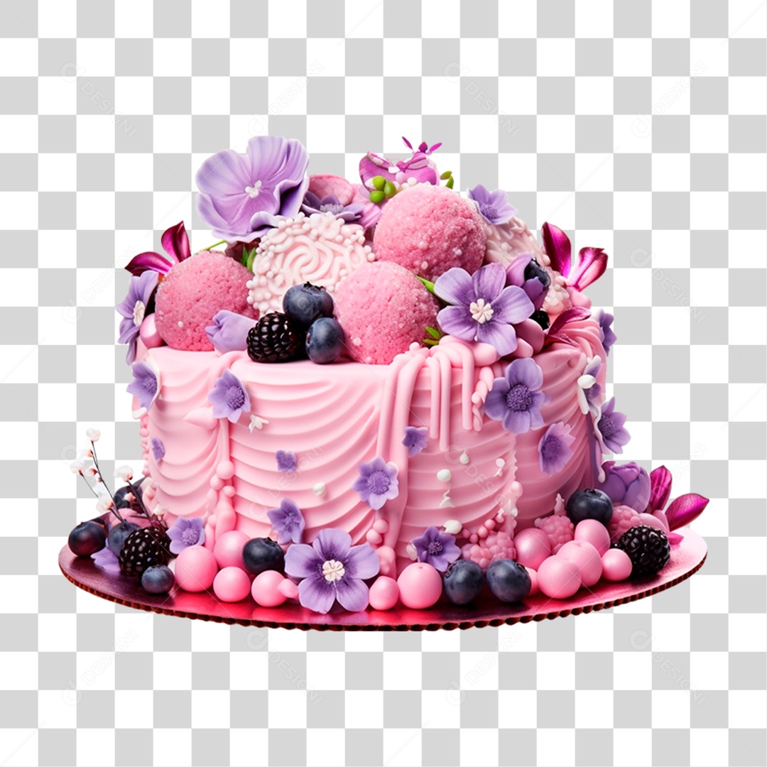 Bolo de Aniversário PNG Transparente