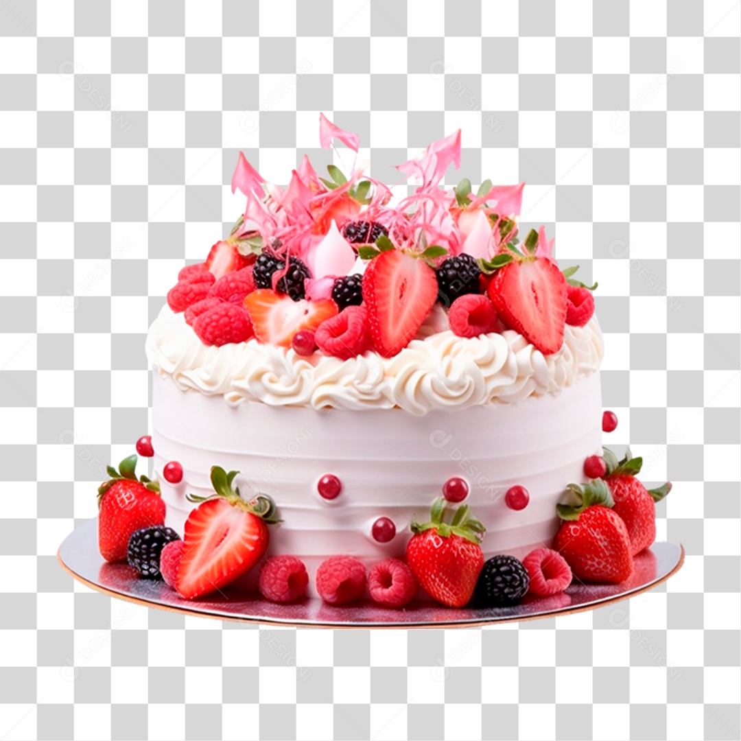 Bolo de Aniversário PNG Transparente