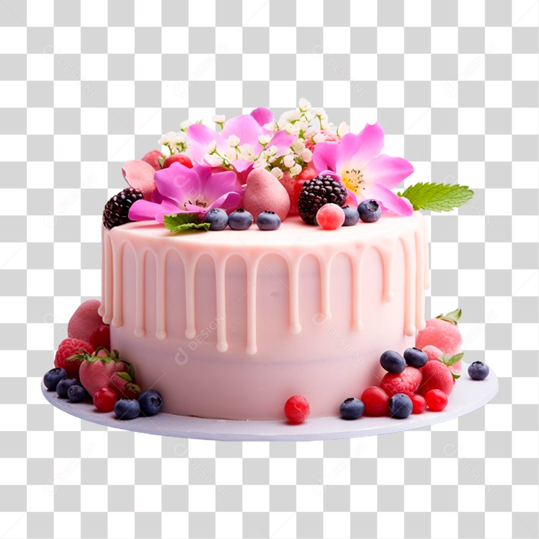 Bolo de Aniversário PNG Transparente