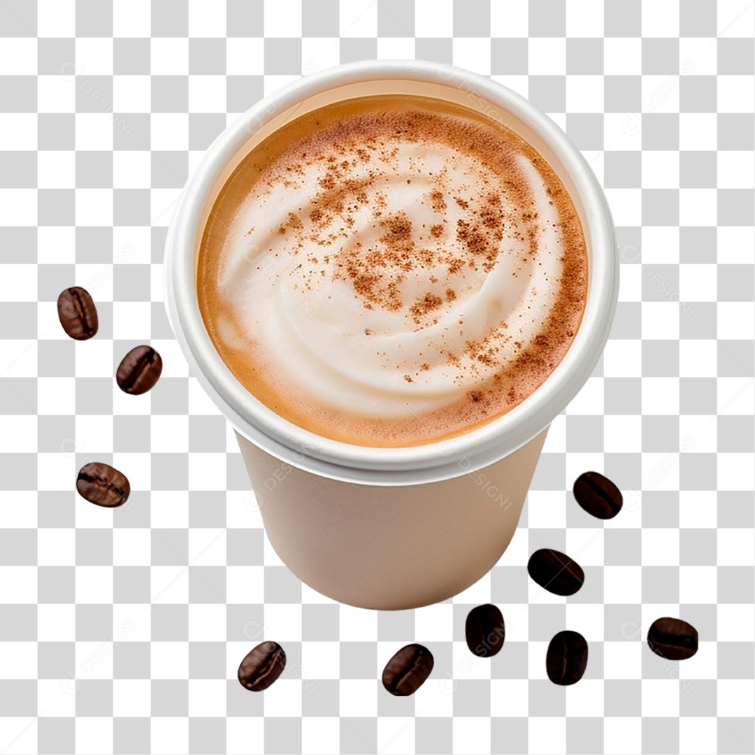 Copo de Cappuccino PNG Transparente