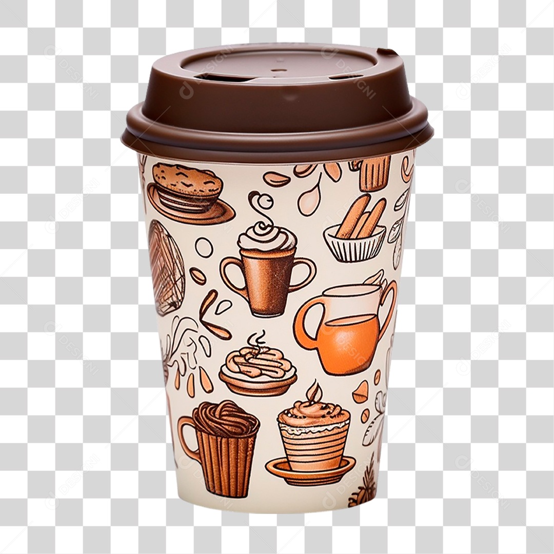 Copo de Cappuccino PNG Transparente