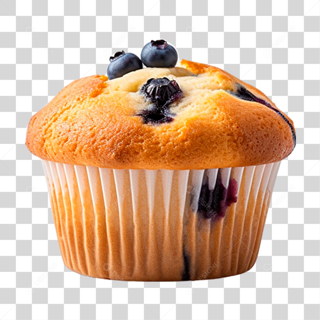 Muffin de Mirtilo PNG Transparente