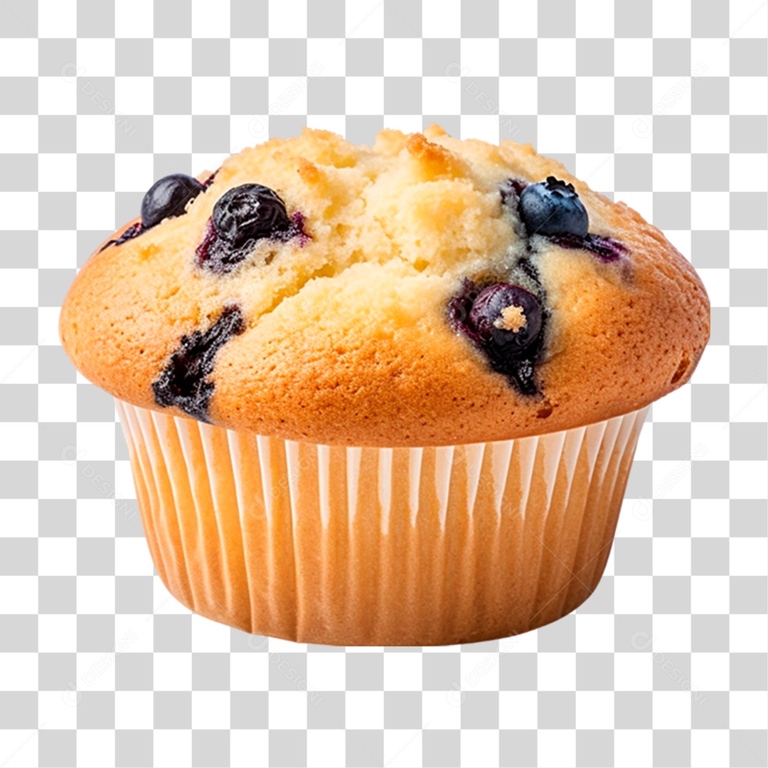 Muffin de Mirtilo PNG Transparente